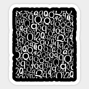 Q - Typography (White) Sticker